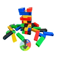 Jogo Caiu Perdeu Pro 45 blocos coloridos o melhor brinquedo educativo lançamento Blocos de Montar - Azul - Visão 5