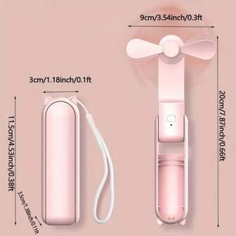 Portable Mini Fan, USB Rechargeable Djustable Speed, Foldable Handheld Personal Eyelash Fan For Girls Women, For Travelling, Outdoor