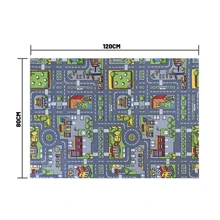 NetHong Interactive Kids Children's Rugs Town Road Map City Rug Play Village Mat 80x120~ - Grey - View 6