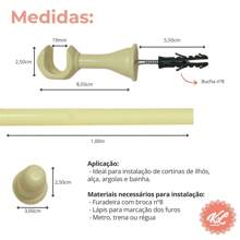Simple 2 Meter 19mm Curtain Rod Kit Various Colors - Màu be - Xem 4