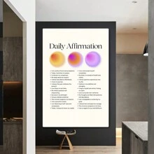 Positive Daily Affirmation Canvas Art, Boost Confidence And Inner Peace, Inspirational Quotes For Everyday, Perfect Home Décor,Suitable For Bedroom, Kitchen, Dining Room, Living Room, Office And Other Home Decoration Wall