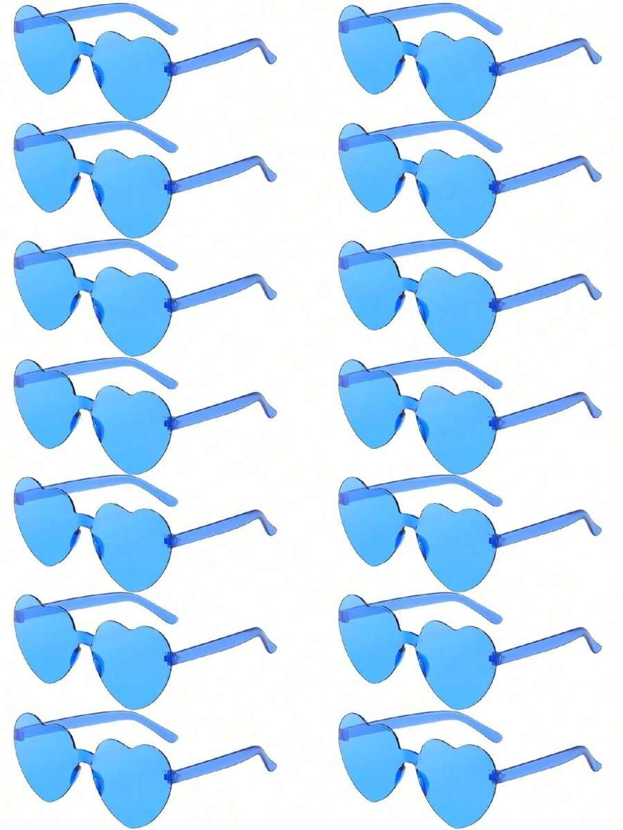 14pcs, 5pcs, 30pcs, 12pcs, 15pcs Combo Pack, 1 Style Random Color Bear Design Unisex Heart Shaped Fashionable Glasses, Suitable For Party, Wedding, Gift, Festival Accessories, Women Casual Outfit, Beach Accessories, Women - Multicolor - View 1