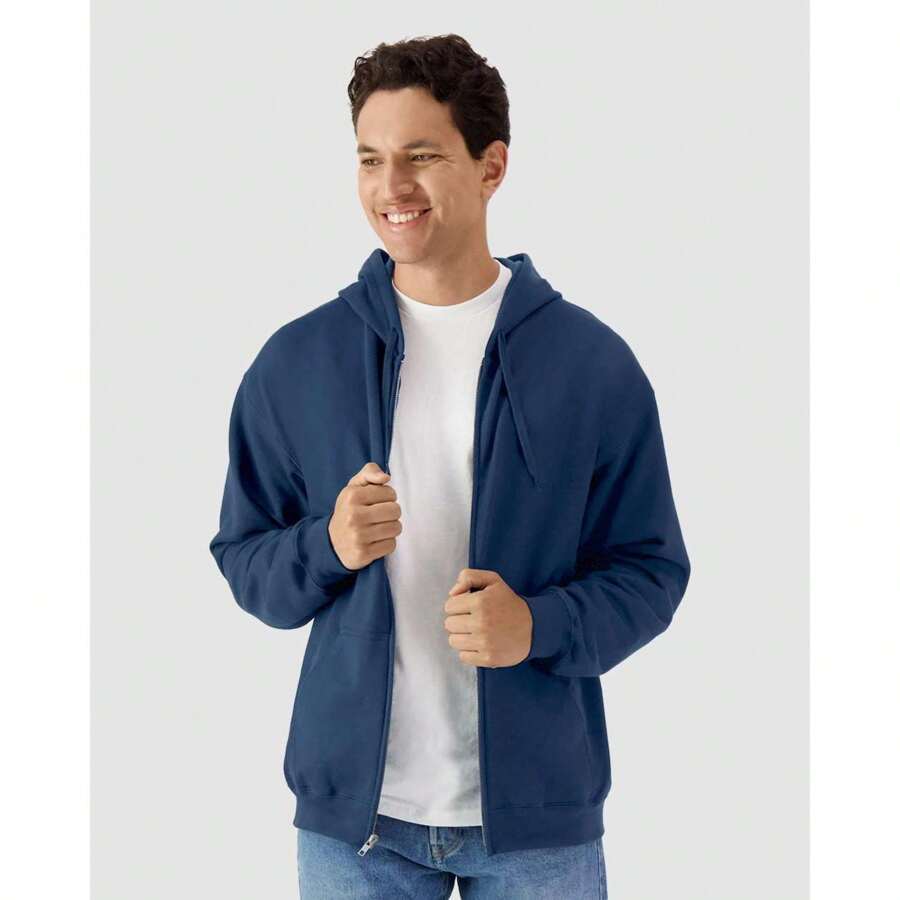 Gildan - Softstyle® Full-Zip Hooded Sweatshirt - SF600 - 藏蓝色 - 查看 1