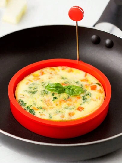 1pc/3pcs/5pcs Round Silicone Egg Ring With Handle, Creative Kitchen Tools
