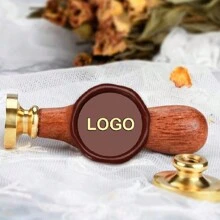 1 Sello de lacre personalizado, cabeza de latón extraíble con mango de madera apto para invitaciones de boda, envoltorios de regalo, sobres, tarjetas de agradecimiento y regreso a la escuela - Multicolor - Ver 4