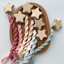 1pc Handmade Cotton Fabric Woven Baby Pacifier Clip