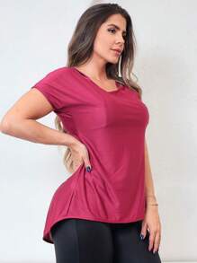 Women Sports Tees & Tanks - 紅木色 - 查看 4