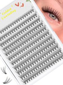 Golden Unwinding 220PCS Luxury Faux Mink Lashes, 20D Voluminous, Cruelty-Free, Lasting All Day, Vegan False Eyelashes - Hypoallergenic, Latex-Free, Soft & Lightweight For Sensitive Eyes Lash Clusters, Eyelash Clusters, Individual Eyelashes, Lashes, Fake Lashes - Black - View 2