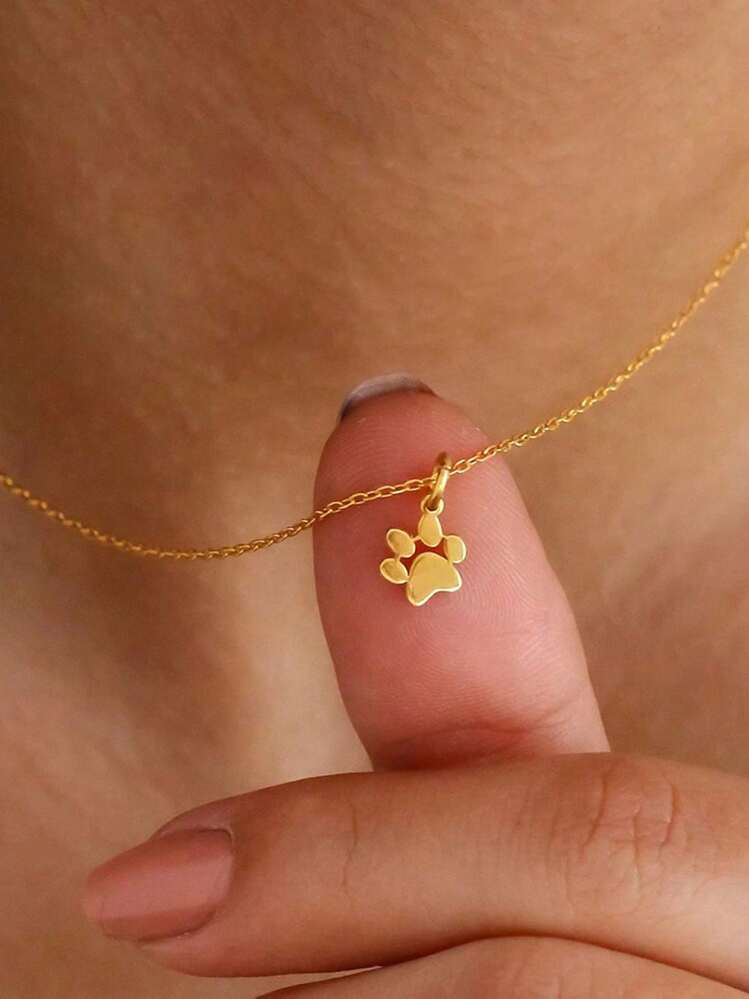 Collier pendentif de griffe de chat mignon pour femmes, pendentif thème animal de compagnie 18 carats or rose exquis, imperméable et indélébile, cadeau de bijoux mignons pour les amateurs d'animaux de compagnie, cadeaux de bijoux de Noël - Multicolore - Voir 1