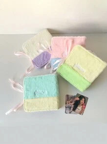 1 件可爱毛绒双格 3 英寸毛绒卡片相册，粘性照片夹 - 彩色 - 查看 6