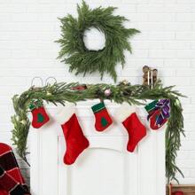 Bengala de pinho Norfolk de 190 cm, guirlanda de pinho de inverno com toque real, bengala artificial verde para mesa de jantar, capa, parede, decoração de Natal interna e externa
