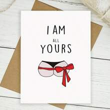 1 张送给男朋友的趣味周年纪念卡，送给丈夫的淘气爱情卡，6.5*4.5 英寸贺卡包含信封 - 彩色 - 查看 10