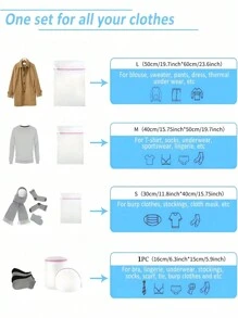 Túi giặt S/M/L/3 chiếc cho đồ mỏng manh, Túi giặt lưới, Túi giặt giày dép, Túi giặt có dây rút, Túi giặt áo ngực, Túi giặt tất, Túi giặt gia cố, Túi giặt chống biến dạng gia dụng, Túi giặt đồ lót và áo ngực, Túi lưới giặt chống rối, Túi phân loại quần áo hành lý - nhiều màu - Xem 9
