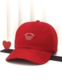 MOOND Unisex Men Women Embroidery Adjustable Minimalist Dadhat Baseball Cap - Đỏ - Xem 1