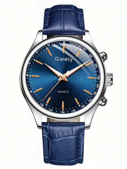 GAIETY 1pc Classic Roman Numeral Men Horloge Stylish Quartz Timepiece Durable PU Leather Elegante Com Tafel view 3