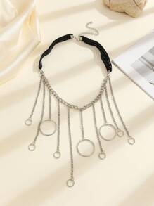 1 chiếc lắc chân xích tròn lớn và nhỏ đơn giản thời trang Châu Âu & Mỹ - Bạc - Xem 8