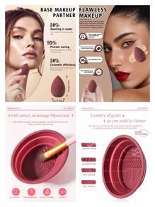 45/38/28/8/7pcs Makeup Brush And Makeup Sponge Tool Full Set Combination Kit.Includes 30pcs Makeup Brush 2pcs Makeup Sponges 4pcs Mini Makeup Sponge For Contouring, Eye & Corner Areas 4pcs Finger Puff Cosmetic Applicator For Powder,Liquid,Facial Makeup Tools 1pc Spa Bow Headbands,Brush Set,Makeup Brush Kit,Make Up Brush Set,Make Up Set Complete,Makeup Brush Set,Complete Makeup Kit,Brush Kit,Brushes Makeup Set,Makeup Gift Set,Set - Burgundy - View 7