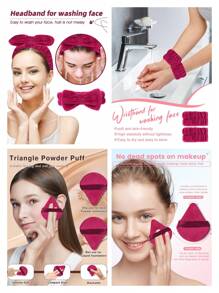 45/38/28/8/7pcs Makeup Brush And Makeup Sponge Tool Full Set Combination Kit.Includes 30pcs Makeup Brush 2pcs Makeup Sponges 4pcs Mini Makeup Sponge For Contouring, Eye & Corner Areas 4pcs Finger Puff Cosmetic Applicator For Powder,Liquid,Facial Makeup Tools 1pc Spa Bow Headbands,Brush Set,Makeup Brush Kit,Make Up Brush Set,Make Up Set Complete,Makeup Brush Set,Complete Makeup Kit,Brush Kit,Brushes Makeup Set,Makeup Gift Set,Set - Burgundy - View 5