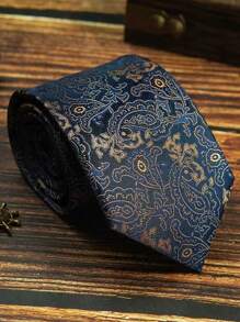 1pc Men's Paisley Print Hand-Tied Necktie, Suitable For Street, Casual, Business, Party Men Necktie - Multicolor - View 2
