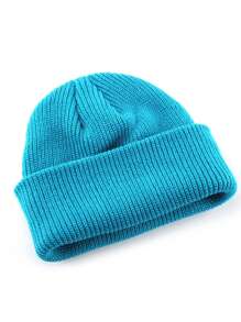 Cappello senza visiera in maglia monocromatico (unisex), cappello lavorato a maglia per la protezione delle orecchie, personalizzabile con logo, adatto per l'autunno e l'inverno