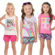 Kit 6 Peças de Roupas Infantil Menina Conjunto Infantil Menina Verão Bebê