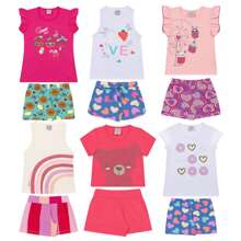 Kit 6 Peças de Roupas Infantil Menina Conjunto Infantil Menina Verão Bebê