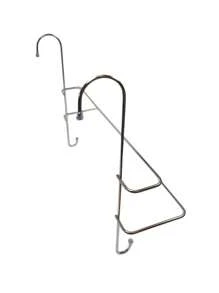 Suporte Porta Toalha Cromado Duplo Encaixar Box Sem furos Toalheiro CROMADO - Prata - Visão 3