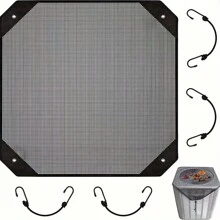 1pc Outdoor Central Air Conditioner Unit Cover - Universal Outdoor AC Unit Protection Mesh Guard With Elastic Cord, Durable For Preventing Leaves And Debris From Entering The Summer Outdoor AC Condenser Unit - Black - View 6