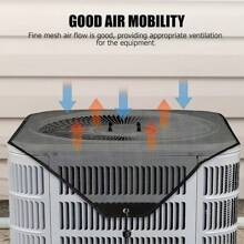 1pc Outdoor Central Air Conditioner Unit Cover - Universal Outdoor AC Unit Protection Mesh Guard With Elastic Cord, Durable For Preventing Leaves And Debris From Entering The Summer Outdoor AC Condenser Unit - Black - View 2