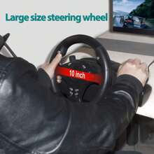 DOYO Gaming Racing Wheel, Steering Wheel For PC, 270 Degree Driving Force Sim Game Steering Wheel With Responsive Gear And Pedals Compatible With XBOX ONE/360/PC/PS3/PS4/Switch/Android - 黑色 - 查看 4