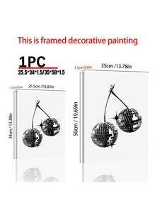 1張復古迪斯可藝術裝飾海報,時尚迪斯可牆飾,櫻桃水果,y2k海報美學大學公寓,酒吧車,無框油畫印刷 - 彩色 - 查看 3