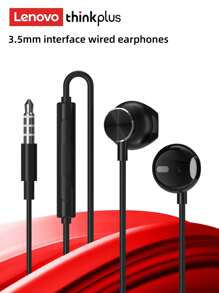 Lenovo 联想 TW16 黑色有线入耳式游戏耳机，3.5 毫米/Type-C 接口，1.2 米线缆，环绕声，重低音，音量控制，麦克风，佩戴舒适，兼容手机、电脑、游戏机