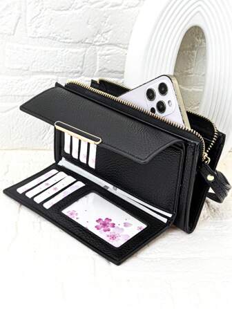 MINGYOU Neue Damen Kurz Geldbörse, weiches PU-Material, Reißverschluss Design, Multi-Funktion Großraum Kartenfach Münzbörse, exquisite Hochwertige, modisch lässige Geldbörse, Schlüsselanhänger Geldbörse, Damen Geldbörse, Clutch, Lang Geldbörse, Handgelenktasche