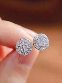 2 chiếc khuyên tai tròn thời trang cá nhân hóa - Bạc - Xem 1