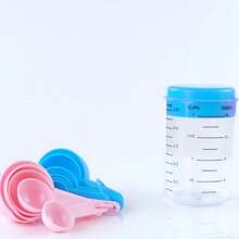 7 chiếc cốc đong dụng cụ nướng thìa cà phê sữa muỗng đong thực tế cốc đo lường có thể điều chỉnh bằng nhựa đo lường nướng có thang đo thìa đong - Hồng - Xem 6