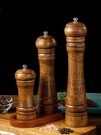 1 件木製手動研磨機,用於胡椒、海鹽和花椒,帶陶瓷研磨芯