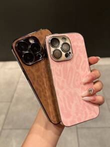 Ốp lưng điện thoại bảo vệ da báo họa tiết da báo mới hình động vật Cheetah, tương thích với Apple IPhone 11/12/13/14/15/16 Pro Max, chống sốc và toàn thân - Hồng - Xem 4