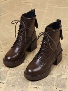 Fall/Winter 2025 Spring/Autumn New European Boots, Women's Chunky Heel Short Ankle Boots,Boots For Women