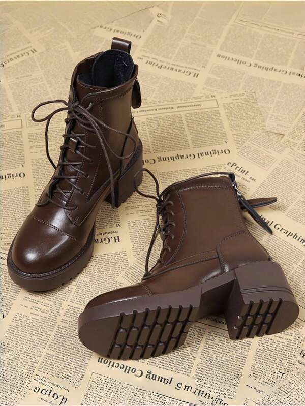 2024 Spring & Autumn New Arrival European Fashion Ankle Boots For Women, Chunky Heeled Short Boots