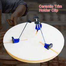 Portable Pottery Machine Turntable Clamp Pottery, Ceramic Pottery Trimming Turntable Tools Sculpting Clamp Repair Tools For Ceramic Beginners Professionals - trắng - Xem 2
