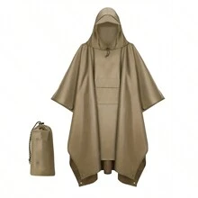 2 pièces/set Ponchos de pluie avec capuche et poches, Imperméable portable multifonction 3 en 1, Cape en PU imperméable, coupe-vent et anti-poussière, convient pour la randonnée, les voyages, le camping, la pêche, taille unisexe, plusieurs couleurs disponibles (sac de transport + imperméable avec poches)