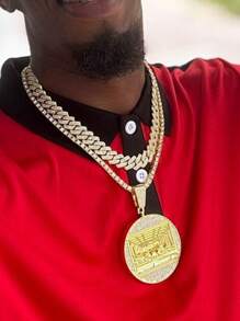 3PCS/Set Hip Hop Last Supper Pendant Big Jesus Iced Out Golden Charm Necklace Fashion For Men Gift For My Men Hip Hop Accessory