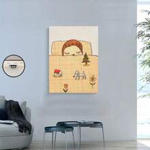 1 Pc Nara Miichi Dreamtime Painting Wood Frame Canvas Painting Thickness 2.25cm /0.9 Inches High Quality Wall Art Printed Poster Directly Hanging Wall Pictures Decorate Home Gifts, Living Room, Bathroom, Bedroom, Kitchen