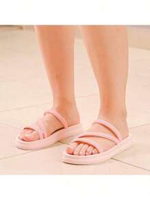 Women's Platform Sandals With Straps Lightweight And Comfortable Flip Flops New Release 34 To 40 - Beach Style - 淺粉色 - 查看 6