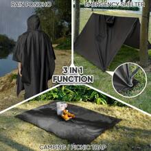 2 pièces/set Ponchos de pluie avec capuche et poches, Imperméable portable multifonction 3 en 1, Cape en PU imperméable, coupe-vent et anti-poussière, convient pour la randonnée, les voyages, le camping, la pêche, taille unisexe, plusieurs couleurs disponibles (sac de transport + imperméable avec poches)