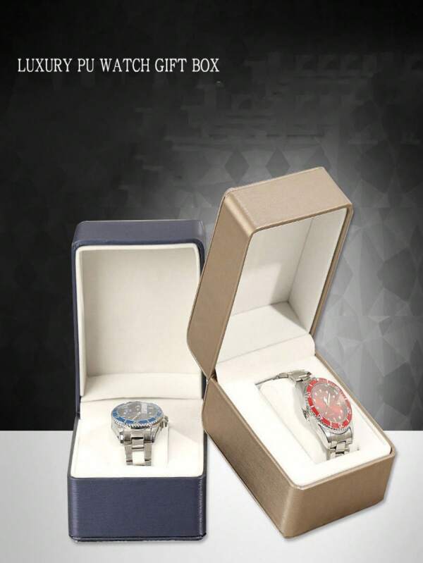 Gold Brushed Watch Display Storage Box Clamshell Bracelet Watch Hand Watch Packaging Box High-End Wristband Watch Storage Box Watch Packaging Box Gift Box Watch Box