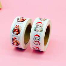 1500 unidades de pegatinas de decoración navideña, diseños de Papá Noel, muñeco de nieve y garabatos a mano, pegatinas para cajas de regalo, sobres, y tarjetas de felicitación