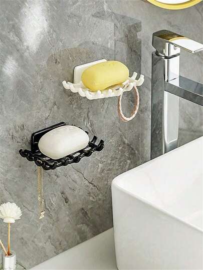 1件1格壁挂式皂碟架，壁挂式沥水收纳架，家用免打孔浴室高档香皂，肥皂挂钩。家居浴室装饰秋季装饰返校季