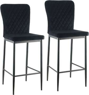 AINPECCA Barstools Set Of 2/4 Suede/Velvet Kitchen Breakfast Bar Stools, Counter Chairs,Kitchen Island Stools With Backs And Footrests - Modern High Bar Stools With Back Rest For Home Bar