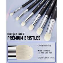 Nicpro Dry Brush Miniature Painting, 7 Sizes Professional Drybrush Set With Storage Case, Hobby Detail Paint Brushes For Tabletop & Wargames Miniature Warhammer 40K Model Painting - màu đen - Xem 4